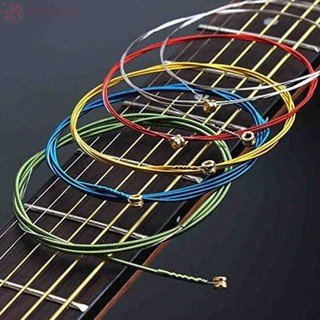 Dây thép đàn Guitar, Dây đàn Guitar Acoustic 6 dây đầy màu sắc cầu vồng, Lớp phủ chống oxy hóa bằng đồng đỏ Dây đàn Guitar dân gian Phụ kiện nhạc cụ