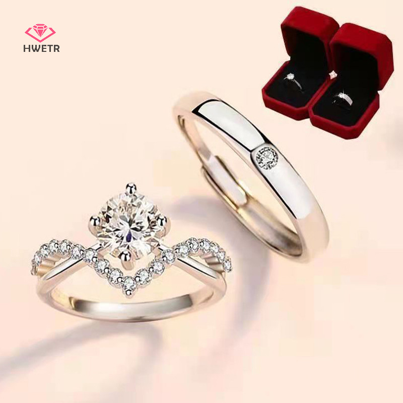 Nhẫn kim cương HWETR Moissanite, Ánh sáng nữ kim cương giả, Nhẫn tinh tế cao cấp Niche mới