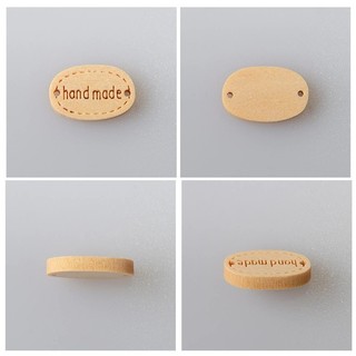 Set 5 Nút gỗ Handmade hình bầu dục