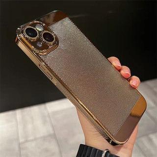 Ốp Điện Thoại Lưới Tản Nhiệt Siêu Mỏng Cho iPhone 17 16 15 14 13 12 11 Pro Max Vỏ PC Mạ Vỏ Cứng Chống Sốc