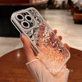 Ốp Điện Thoại Họa Tiết Kim Cương Trong Suốt Cho iPhone 15 Pro Max 15 Pro 15 Plus 14 13 12 11 Pro Max XR IX Bảo Vệ Toàn Diện Chống Sốc Lấp Lánh Sáng Bóng Bảo Vệ Bìa Mềm