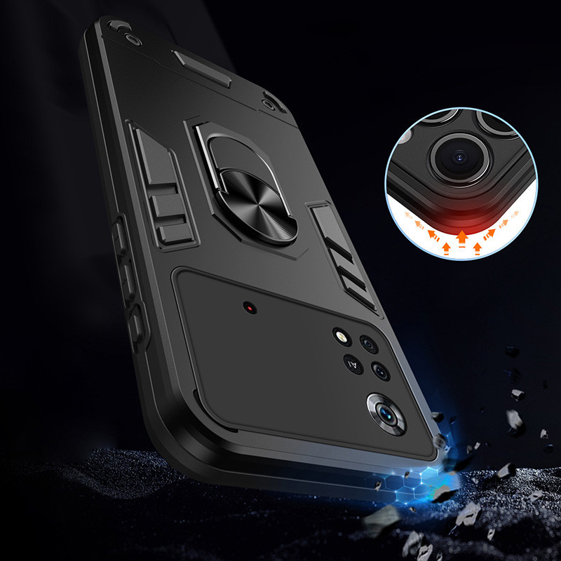 Dành Cho Xiaomi Poco X4 Pro 5G Hybrid Vỏ Giáp Chống Sốc Giá Đỡ Nhẫn