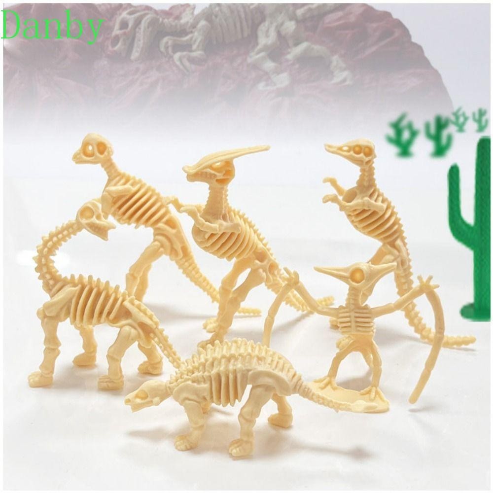 Danby 6 Bộ xương khủng long, Bộ khủng long tương tác PVC Đồ chơi khủng long, Bộ sưu tập khủng long khảo cổ học Bộ sưu tập nhựa Đồ chơi mô phỏng sáng tạo Bộ mô hình khủng long Bộ đồ chơi bé trai