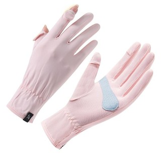 Găng Tay Chống Nắng Bé Gái Mùa Hè Chống Tia Cực Tím Slim Full-Finger Ice Silk Chống Trơn Trượt Lật Đi Xe Đạp Ngoài Trời