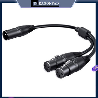 Cáp chia Dragonpad 2 trong 1 Xlr Xlr Nam sang Dual Xlr Nữ Bộ khuếch đại Y 3pin Cáp micrô cân bằng