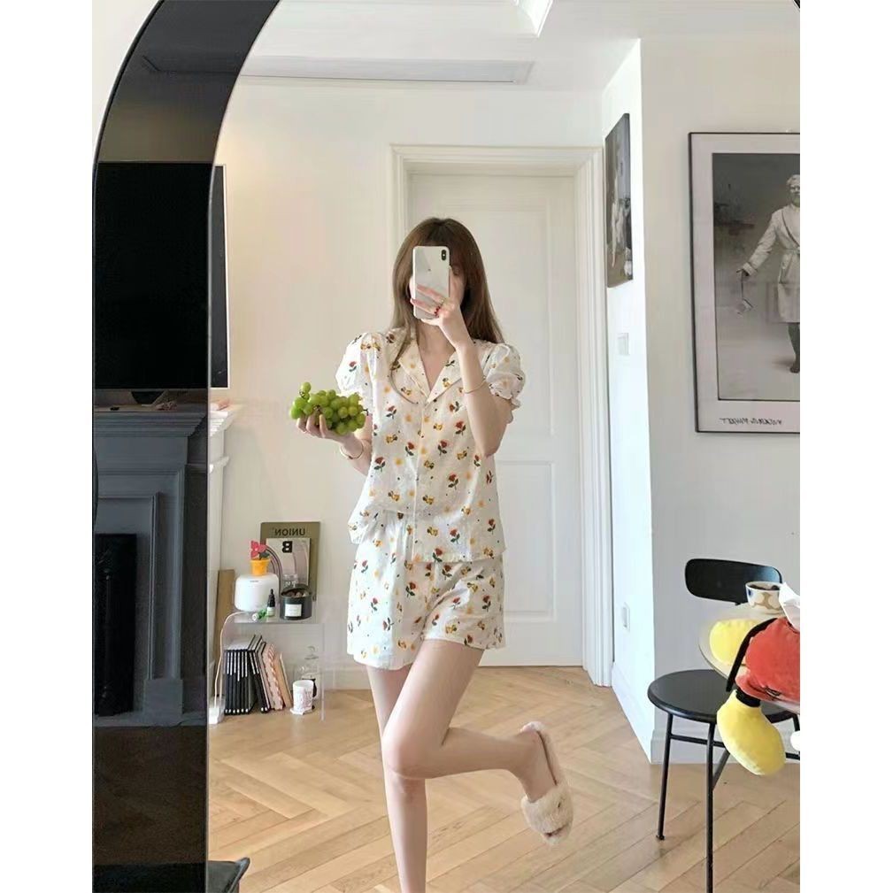 Bộ đồ ngủ ngắn tay hoa cao cấp ngọt ngào Ngày nữ 2023 Quần Short tay phồng dáng rộng Bộ đồ ngủ ngắn tay hai mảnh ngọt ngào Bộ đồ ngủ ngắn tay hoa cao cấp Ngày nữ 2023 Quần Short tay phồng dáng rộng Hai @ | BigBuy360 - bigbuy360.vn
