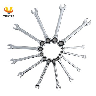 Voktta 6,7,8,9,10,12,13,14,15,17mm cờ lê ratchet kết hợp cờ lê chìa khóa vòng bánh răng dụng cụ tay cầm sửa chữa ô tô cờ lê đa năng