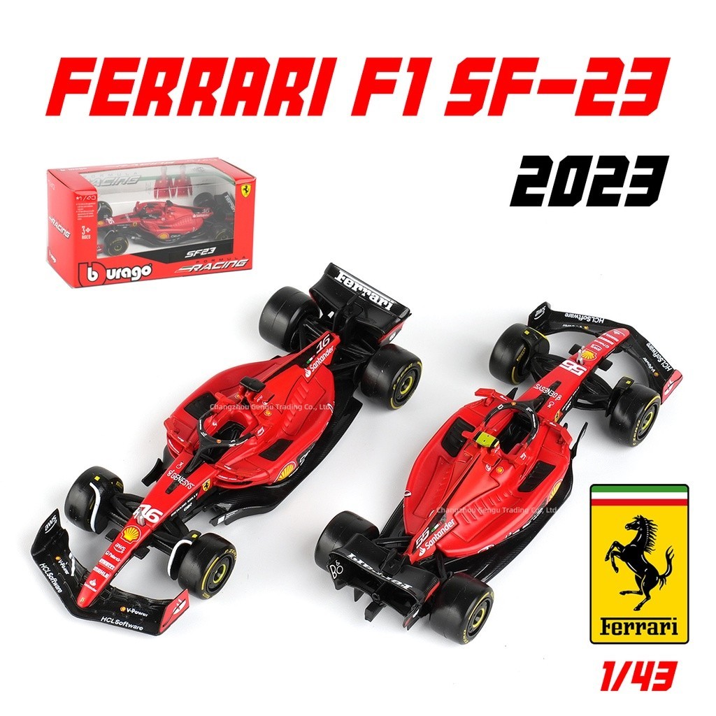 Bburago 1: 43 2023 Ferrari SF23 #16 #55 F1 Racing Formula Xe mô phỏng tĩnh điện Xe mô hình hợp kim Diecast