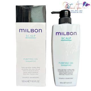 Dầu gội giải quyết 5 vấn đề về da đầu milbon scalp purifying 500ml | new 2024 |