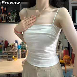 Prowow Áo 2 dây áo ba lỗ Thời trang hàn quốc thanh lịch nhí nhảnh cổ điển ins WBX2440KRD 19Z240508