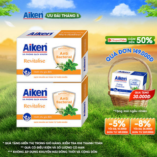 Aiken Combo 2 Xà Phòng Sạch Khuẩn Chiết Xuất Bạc Hà 90G/hộp