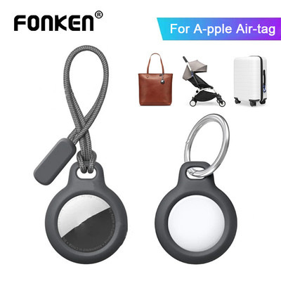 Fonken Cho Aple Airtags Vỏ Bảo Vệ Ốp Lưng Vỏ Theo Dõi Phụ Kiện Chống Trầy Xước Airtag Móc Chìa Khóa Giá Đỡ