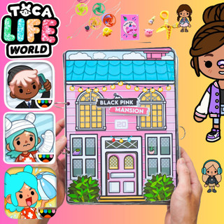 Ngôi nhà của BLACKPINK Mansion Ngôi nhà búp bê đồ chơi giấy thủ công toca boca h6