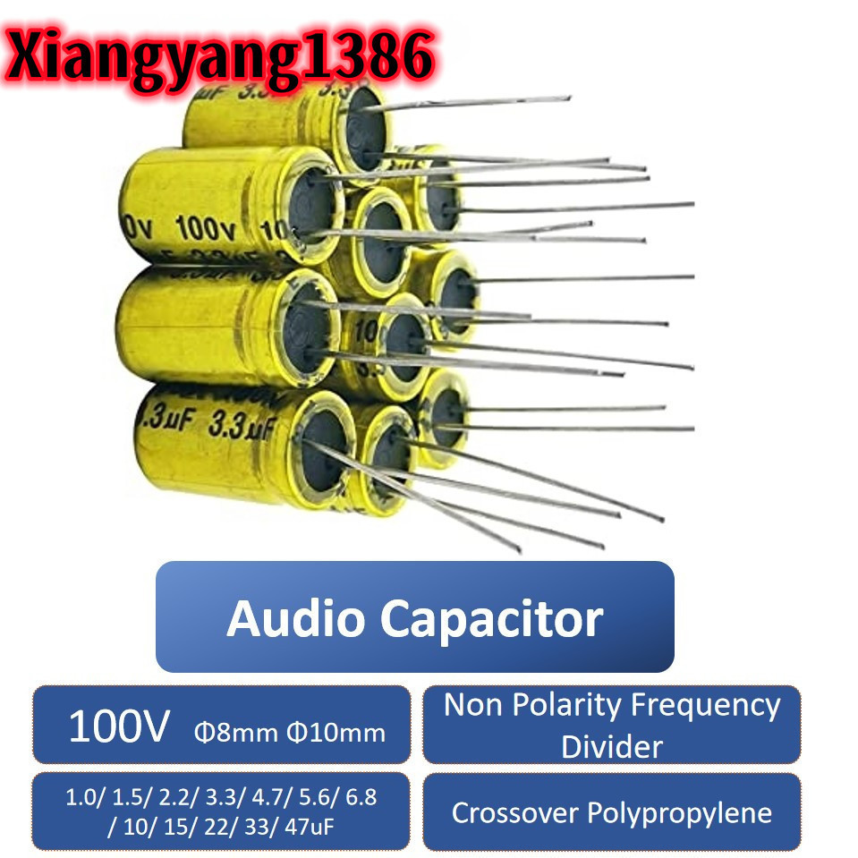 10 Chiếc 100V NP Loa Điện Cực Tụ Âm Thanh Không Phân Cực Tần Số 1 / 1.5 / 2 / 2.2 / 3.3 / 4.7 / 6.8 