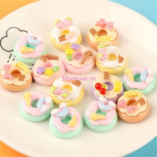 Sáng Bóng Dễ Thương Donut Mini Để Bàn Trang Trí Thực Phẩm Chơi Thủ Công Đồ trang trí Thu Nhỏ DIY Tủ Lạnh Nam Châm Kẹp Tóc Nhựa Phụ Kiện