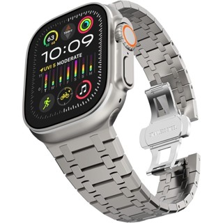 Dây đeo thép không gỉ AP sang trọng cho Apple Watch Ultra 49mm 46mm Series 10 9 8 7 SE 6 5 4 3 SE2 Dây đeo đồng hồ khóa bướm kim loại nam 42 45mm 44mm 41mm 40mm Dây đeo