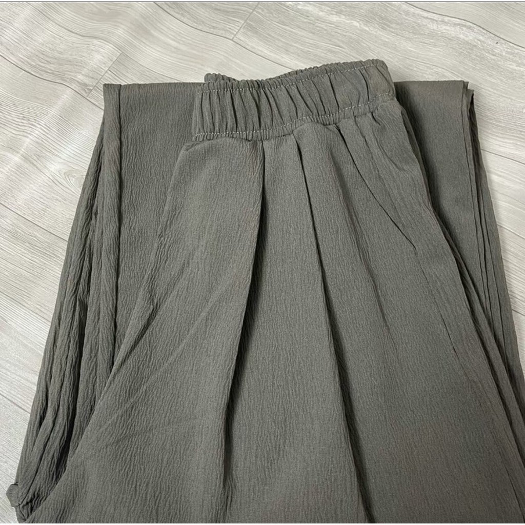 [Combo 2 quần] Quần Ống Rộng Chất Đũi Cạp Chun Lưng Cao dài 95-104cm phong cách nhật chất nhẹ -mát Lên Dáng Siêu Xinh | BigBuy360 - bigbuy360.vn