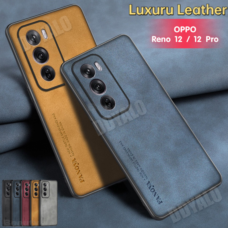 Ốp Lưng Cho OPPO Reno 12 Pro 5G Ốp lưng Da PU Sang Trọng Cho Reno12 Pro Ốp Lưng Silicon Mờ Bảo Vệ To