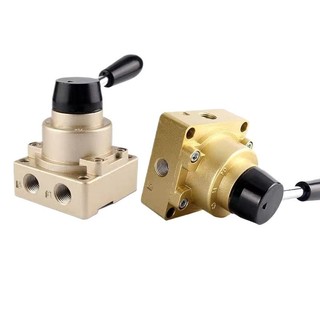Công tắc khí nén Van thủ công Van thủ công HV-200D-Đầu vào hai ổ cắm điều khiển xi lanh Van đảo chiều Van thủ công 02B