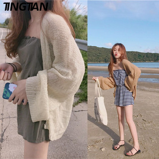 Tingtian Áo khoác len mỏng, len cardigan, len cardigan, len cardigan, len cardigan mỏng vừa vặn Hàn Quốc