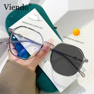  Gọng kính cận có đo lục giác nữ nam Viendo thời trang kính mát nhựa mắt kính chống ánh sáng xanh tia uv đổi màu khi ra nắng -0.5 -1.0 -1.5 -2.0 -2.5 -3.0 -3.5 -4.0 -4.5 -5.0 -5.5 -6.0 