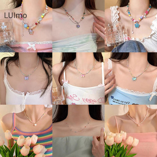 Luimo 1 Hợp Thời Trang Ngọt Cay Cô Gái Nhiều Màu Sắc Y2K Kỳ Nghỉ DIY Phụ Kiện Boho Kẹo Ngôi Sao Đính Hạt Xương Đòn Dây Chuyền Vòng Cổ SBS