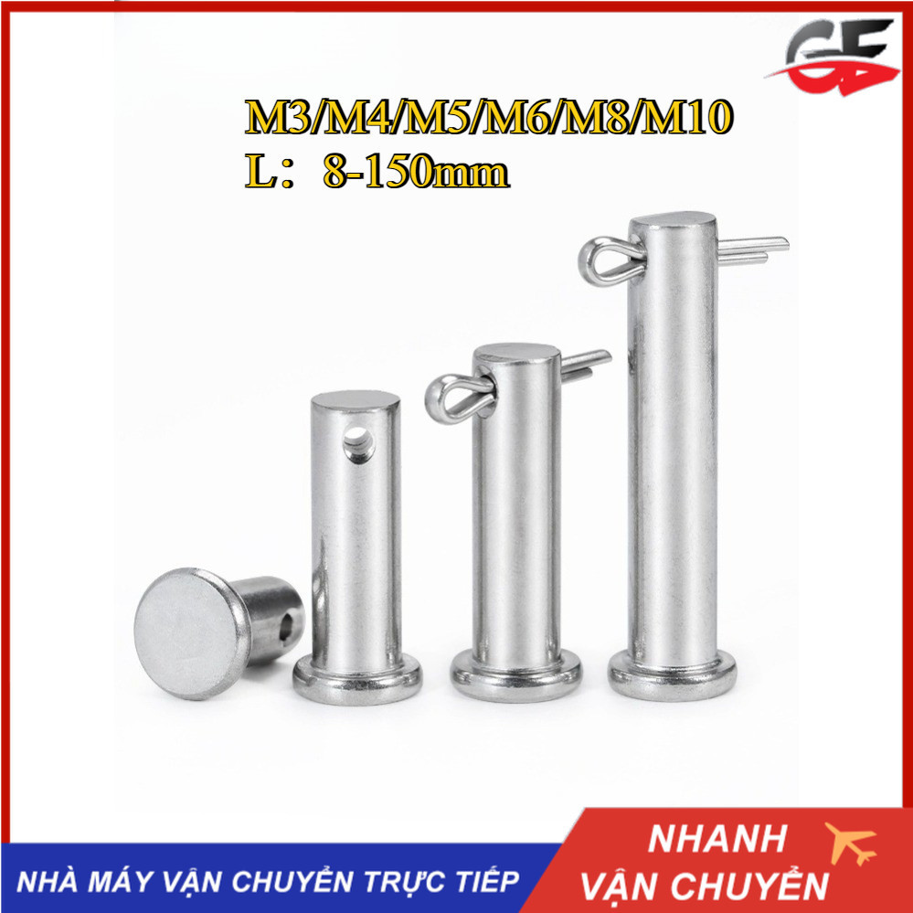 M3 / M4 / M5 / M6 / M8 / M10 Trục gài chốt chẻ, chốt định vị bắt chốt chẻ inox 304 ，Chốt chẻ [GE-DM-