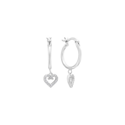 Bông tai Bạc đính đá PNJSilver hình trái tim XMXMW060241