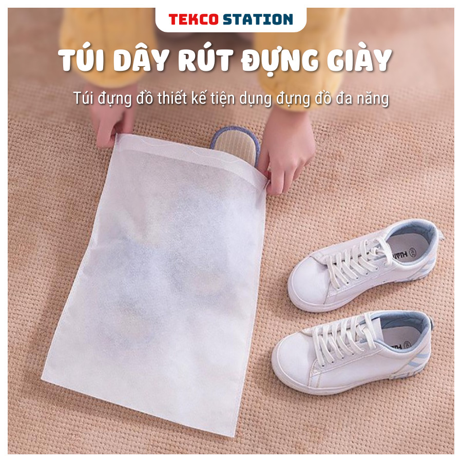 Túi Đựng Giày Dép, Quần Áo Dây Rút / Túi Bảo Quản Đồ Dùng Chống Bẩn (Trắng)