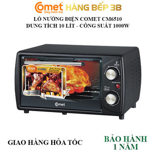  Lò nướng 10 lít Comet CM6510 nhỏ gọn tiện lợi núm vặn dễ sử dụng - Bảo hành điện tử 12 tháng 
