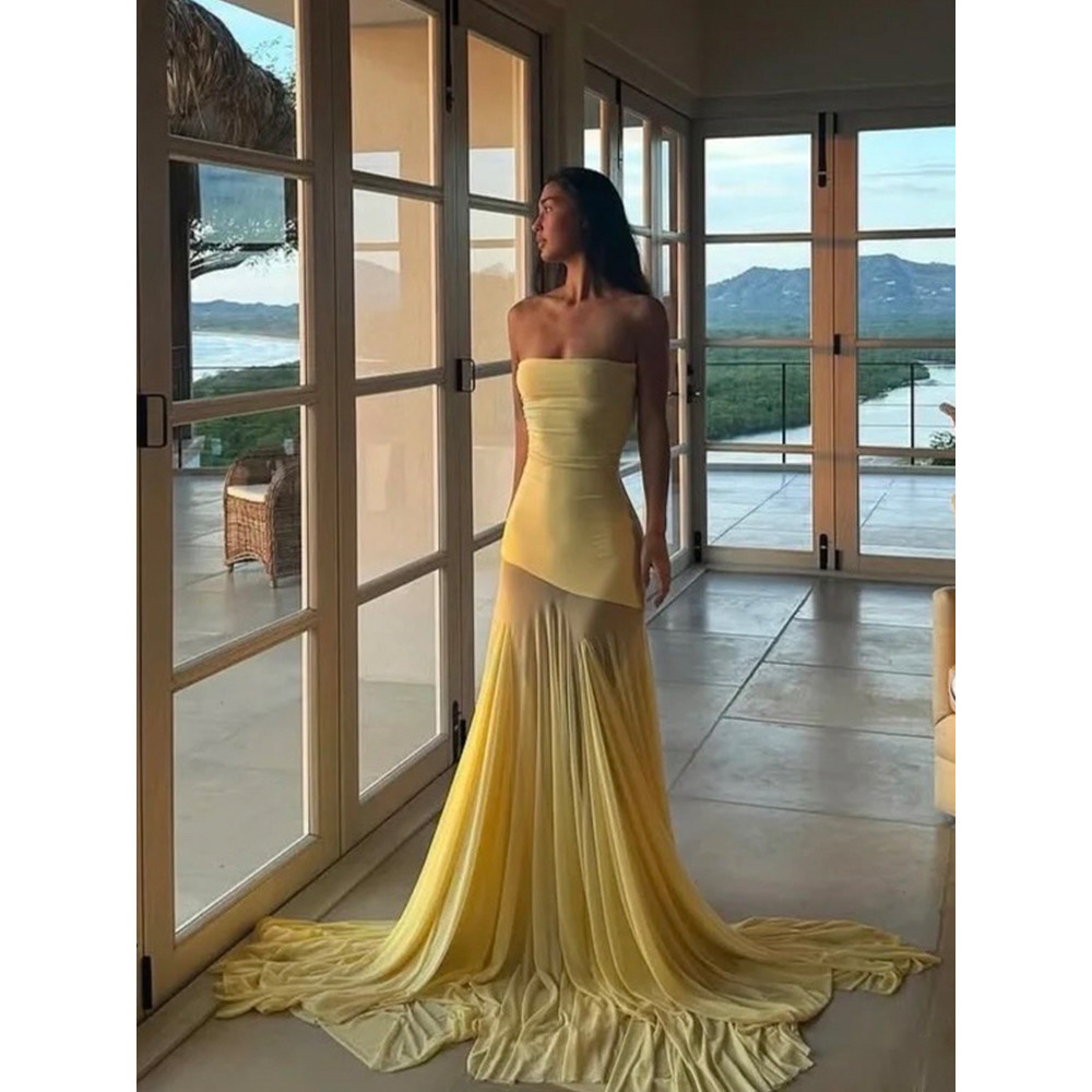 Klalien Chắp Vá Nhìn Xuyên Qua Đầm Nữ Thanh Lịch Chắc Chắn Xếp Ly Không Tay Lưng Ôm Dự Tiệc Vestidos | BigBuy360 - bigbuy360.vn