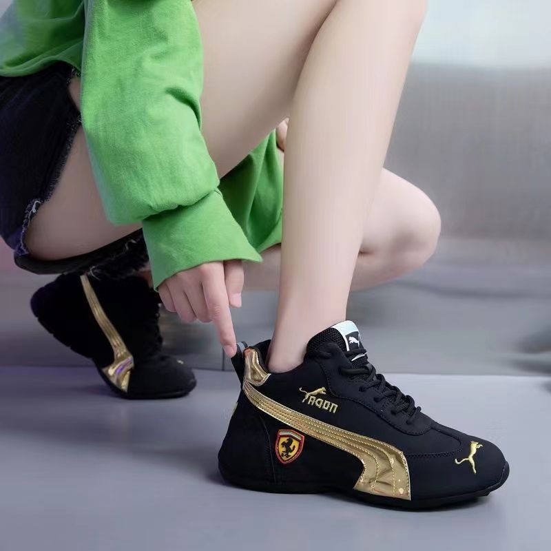 Bố Giày Da Đế Mềm Cặp Đôi Giày Thể Thao Hợp Thời Trang Mùa Thu Mũi Tròn Giày Nữ 009 FEU2