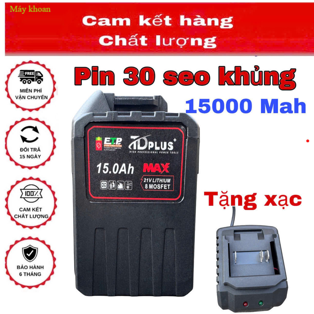 Máy mài , Pin 30 Cell Makita 21v Chân Pin Phổ Thông M21 Có Đèn Báo Pin Dòng Xả Cao