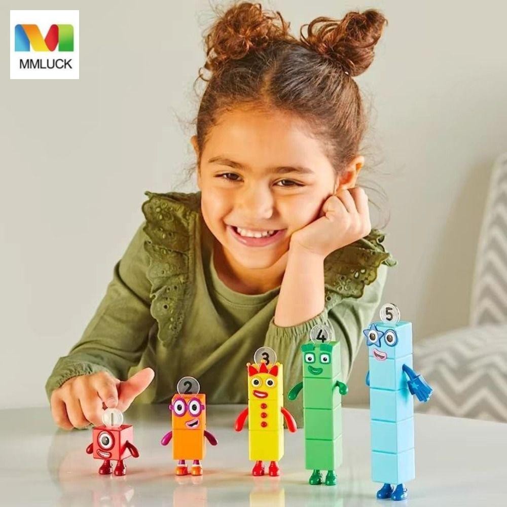 Mmluck 5 Cái / bộ Numberblocks Nhân Vật Hành Động, PVC 1-5 Số Trò Chơi Số Gạch Đồ Chơi, Đồ Chơi Giáo