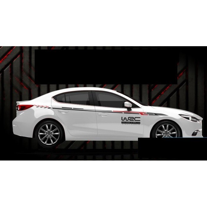 Tem sườn Ô Tô MAZDA 3,Team Decal Oto, Dán trang trí ô tô thể thao, phong cách