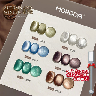 Mordda Sơn móng tay gel 6 Màu Phố Cổ Tin Tức Mắt Mèo Pha Lê Sơn Móng Tay gel Flash Ice Diamond Flash Siêu Mịn Bột Từ Tính Cho DIY tiệm làm móng bền màu không độc hại