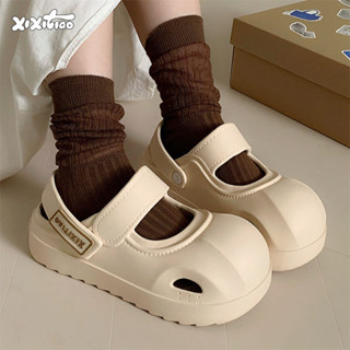 Xixitiao Mary Jane Dép Nữ Mùa Hè Ngoài Trời Lười Nửa Dép Đế Dày Thoải Mái San