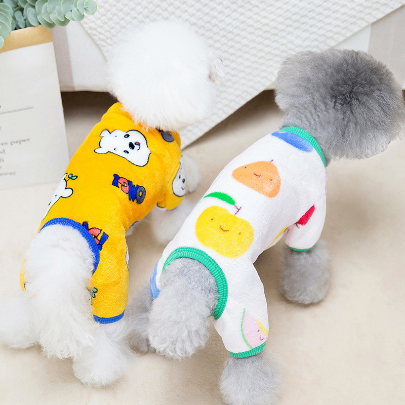 Spot Goods#Pet Clothes Autumn and Winter New Dog Persuasion Four Legs Fluffy Jacket Warm Bichon Teddy Pet Supplies Delivery4wx