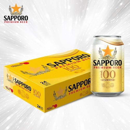 [Sapporo] Thùng Bia Sapporo Premium 1OO - 24 lon 330ml