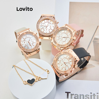  Đồng hồ thạch anh nữ Lovito thời trang bằng kim cương giả kim cương giả thanh lịch dành cho LFA78066