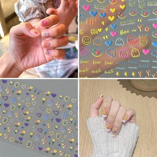 Mặt cười miếng dán móng tay hoạt hình cô gái miếng dán móng tay cô gái người bạn làm móng tay miếng dán tiếp liệu