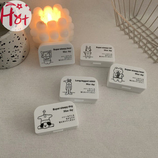 Jr Dễ Thương Động Vật Tiếp Xúc Ống Kính Nhiều Màu Di Động Mini Contact Lens Bộ Có Gương Hoạt Hình Kính Áp tròng Hộp Quà Tặng Nhà VN