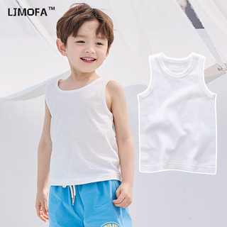 LJMOFA Áo Vest Trắng Cho Trẻ Em Cotton Singlet Mềm Mại Và Thoải Mái Áo Không Tay Cho Bé Trai 2-10T