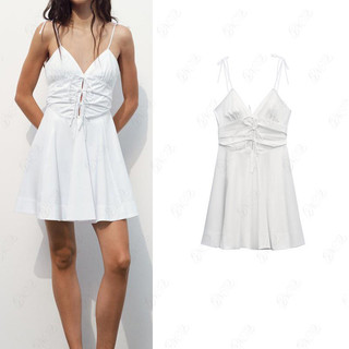  Váy ngắn bướm cổ chữ V phong cách mới mùa hè 2802002