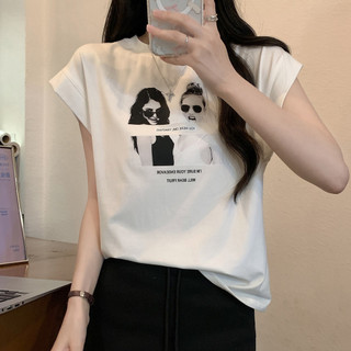 Suxi - Áo thun ngắn tay cổ tròn in hình cổ điển thời trang mùa hè mới Slim Fit 240427