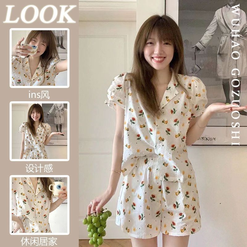 Bộ đồ ngủ ngắn tay hoa cao cấp ngọt ngào Ngày nữ 2023 Quần Short tay phồng dáng rộng Bộ đồ ngủ ngắn tay hai mảnh ngọt ngào Bộ đồ ngủ ngắn tay hoa cao cấp Ngày nữ 2023 Quần Short tay phồng dáng rộng Hai @ | BigBuy360 - bigbuy360.vn