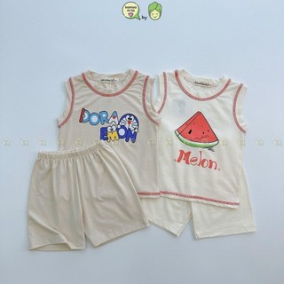Bộ ba lỗ cho bé trai, bé gái kimchibaby vải cotton 4c hoạ tiết dưa hấu, bộ quần áo cộc tay cho bé mặc hè k419