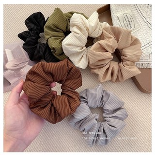 Dây buộc tóc scrunchies màu pastel trơn cao cấp LAGU set cột tóc scrunchies vải dễ thương sang trọng