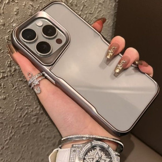 Ốp điện thoại trong suốt mờ mạ điện sang trọng cho iPhone15 11 12 13 14 Pro MAX Ốp điện thoại cạnh không đều