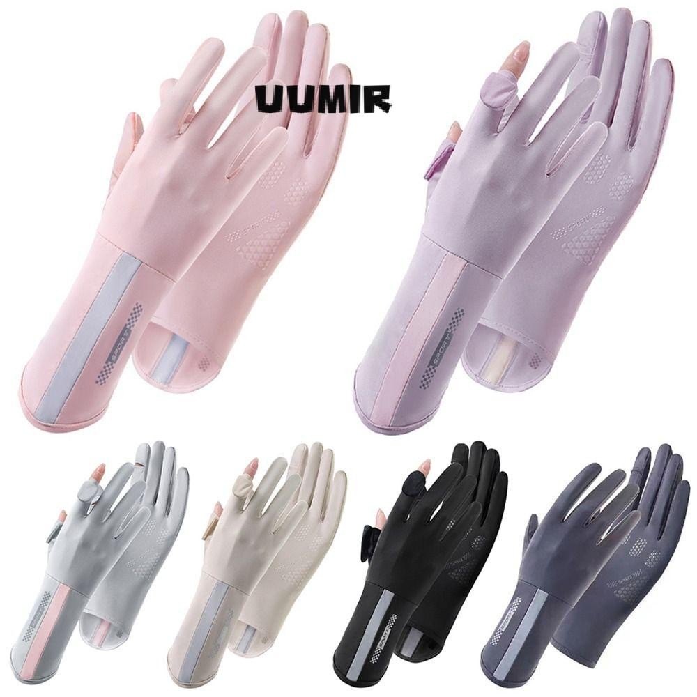 UUMIR Găng Tay Chống Nắng, Găng Tay Chống Nắng Co Giãn Mỏng, Găng Tay Chống Trơn Trượt Thời Trang Giữa Dài Ice Silk Chống Tia UV Mùa Xuân